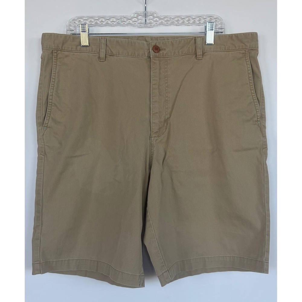 Tommy Bahama Boracay Men 38 Khaki Tan Chino Short Cotton Stretch Golf Flat Front